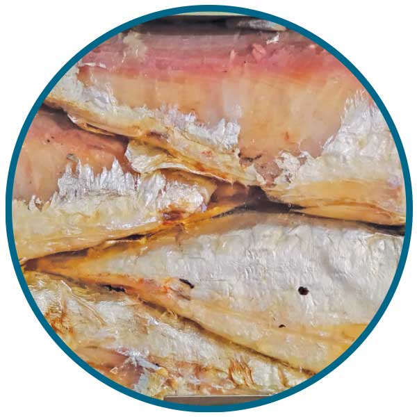 Sardinas en lata con defectos en la piel